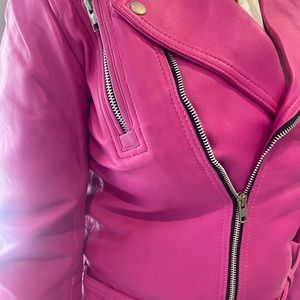 Pink Leather Jacket - Barbie style
